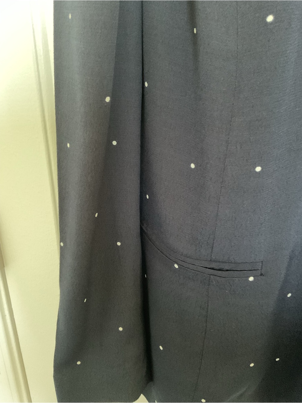Vince Camuto Navy Blazer with Subtle White Dot Print - Picture 4 of 7